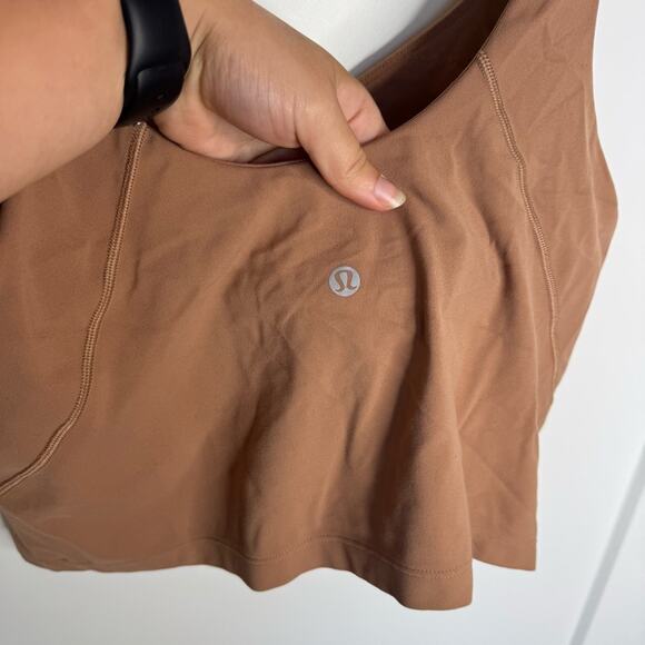 Lululemon Align Tank Top Shelf Bra Dusty Clay Nulu Cropped Active Size 14 - Picture 4 of 5